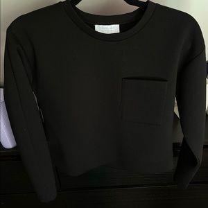 EVERLANE Women’s Scuba Pullover Sweatshirt with Pocket Black - XS